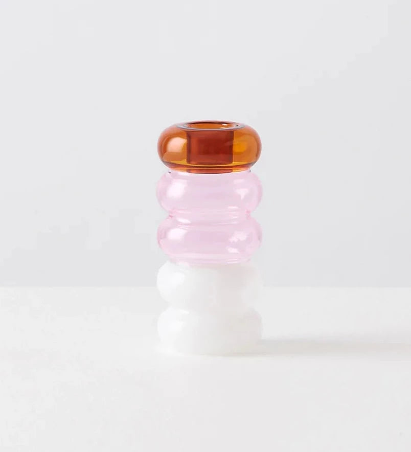 Grande Pauline Candleholder (Amber, Pink, White)